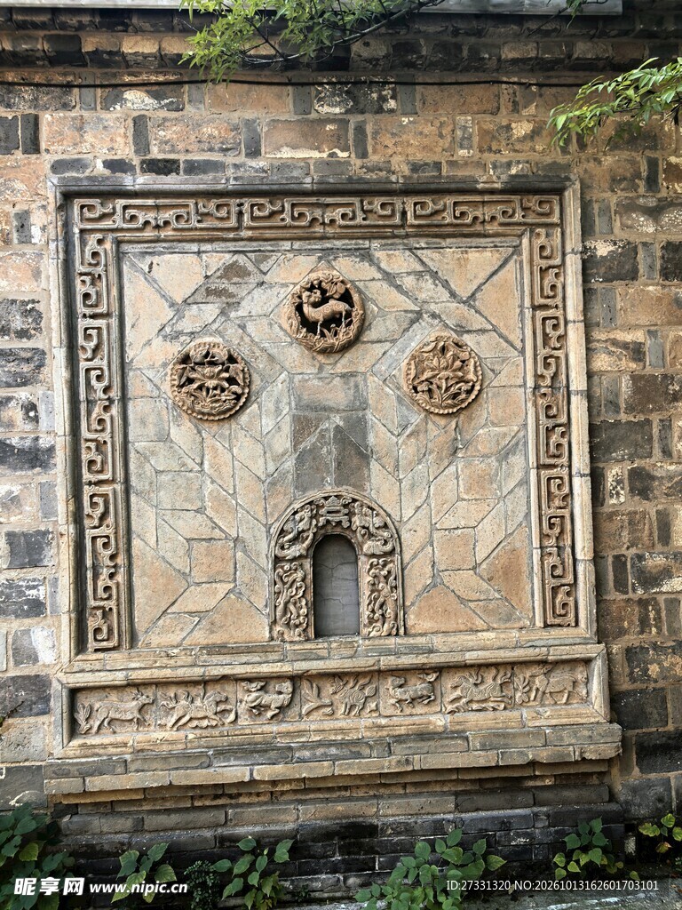 古建墙面砖雕装饰