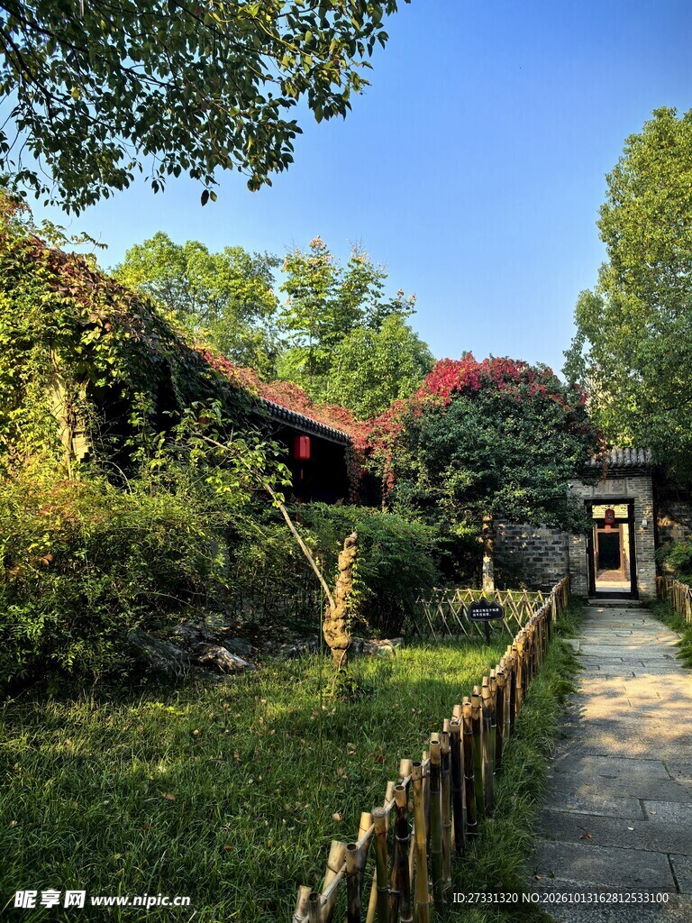 乡村夏日庭院小径