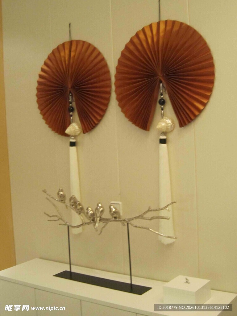 中式双扇装饰摆件