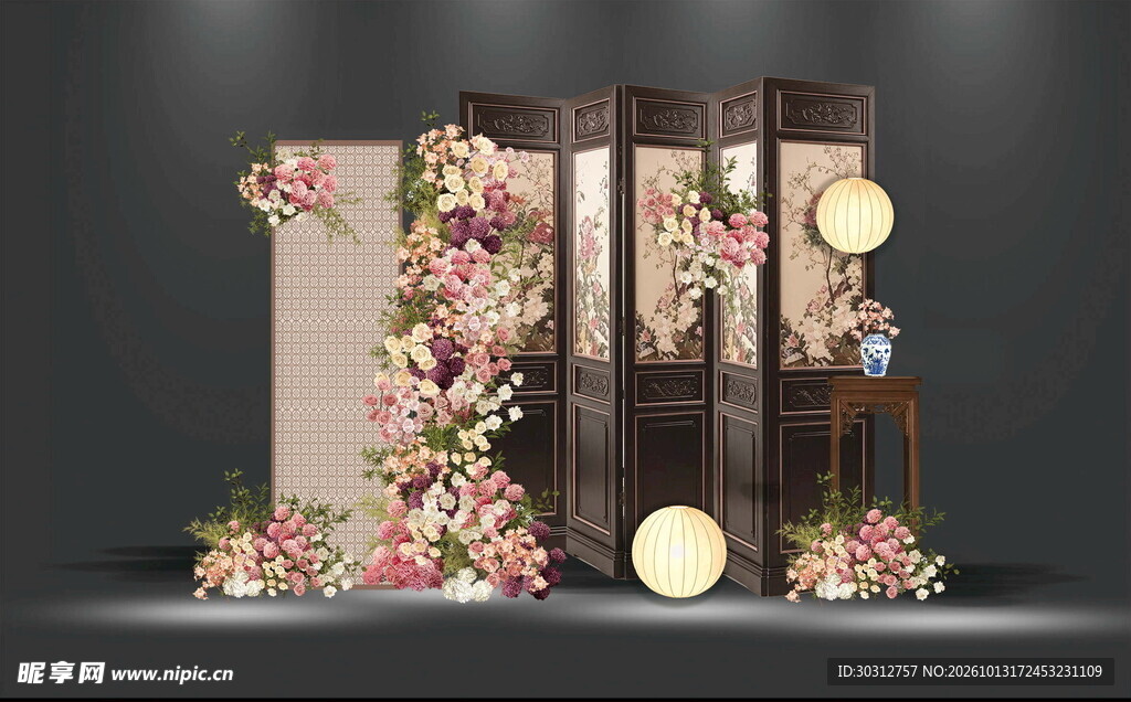 新中式婚礼花艺美陈平面图