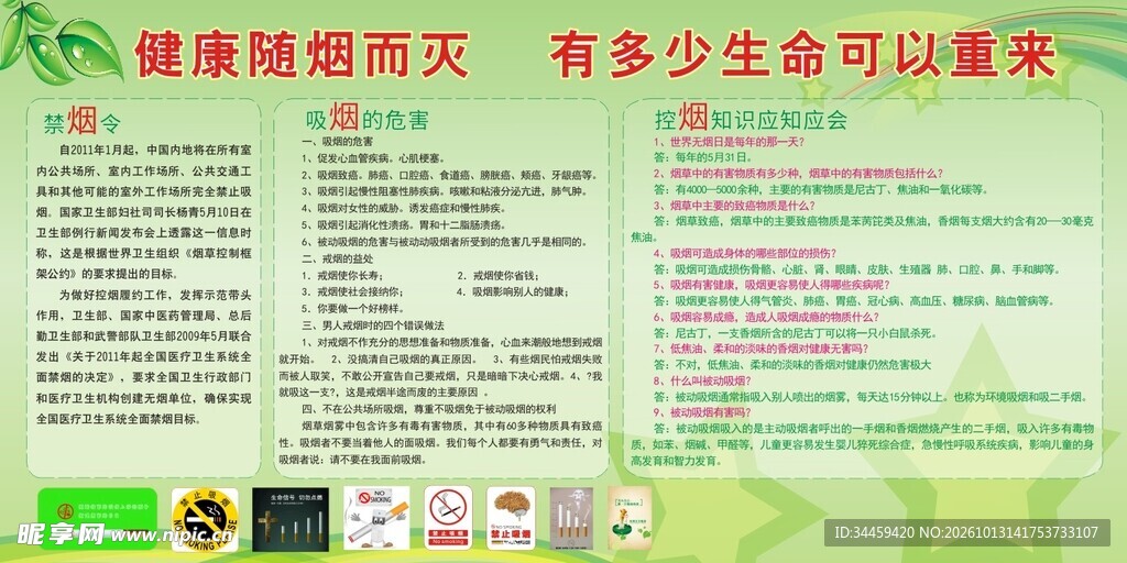 禁烟健康科普展板