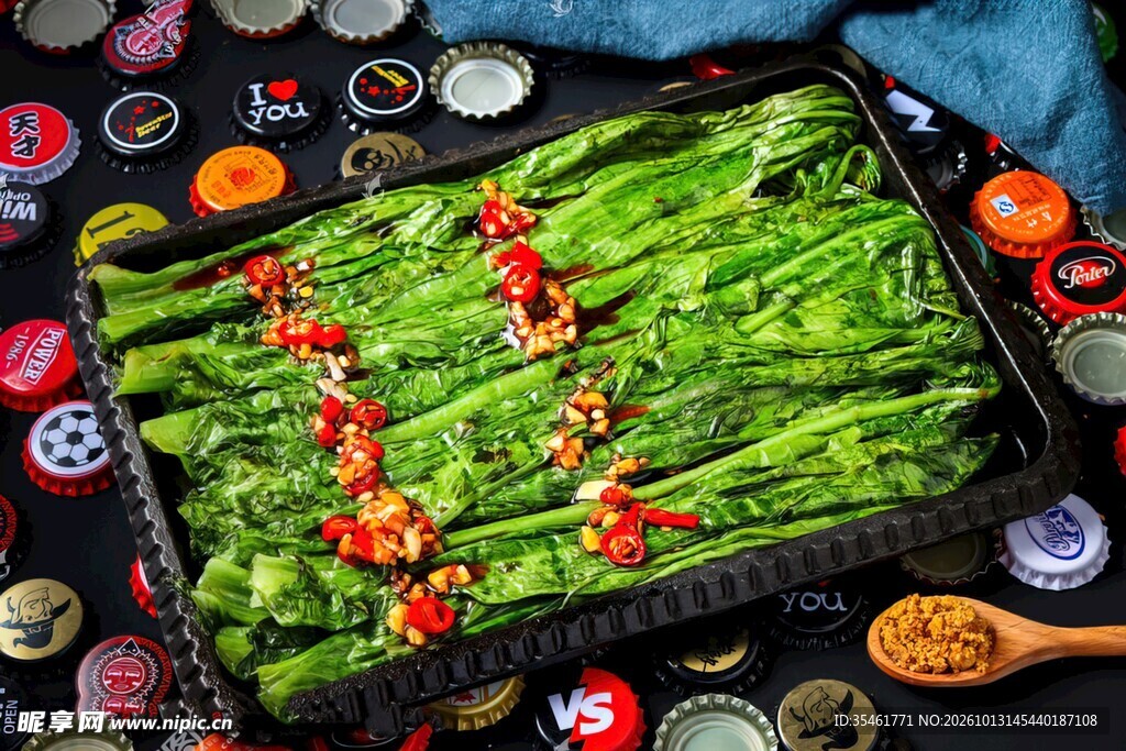 蒜蓉烤油麦菜