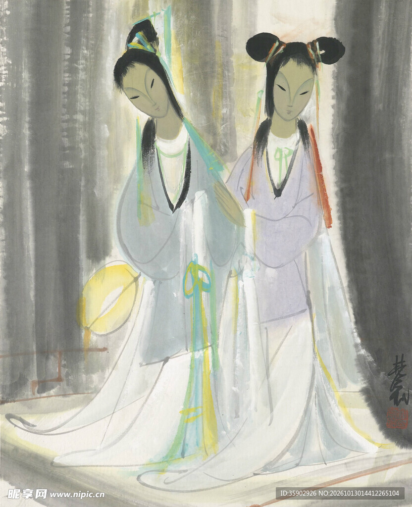 古典双仕女图