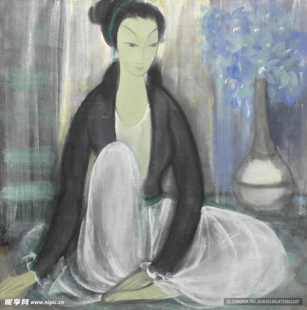 古典水墨仕女图