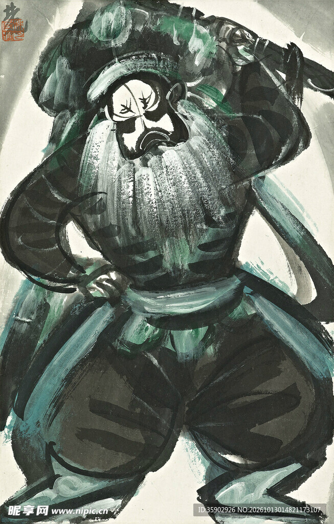 水墨写意古代武将