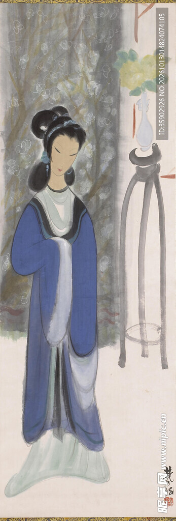 古风仕女写意国画
