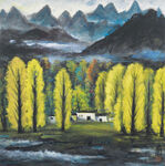 乡野秋景山水油画