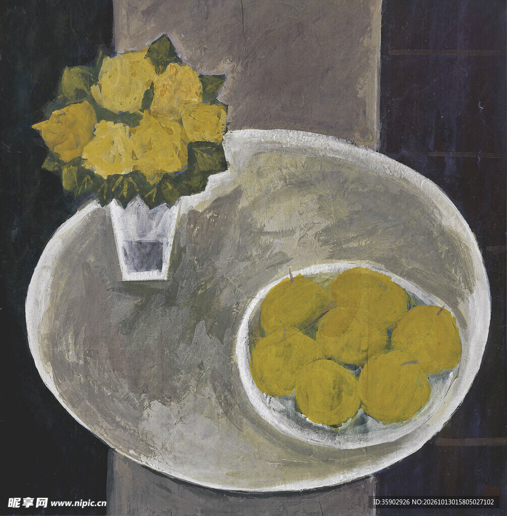 静物柠檬花卉装饰画