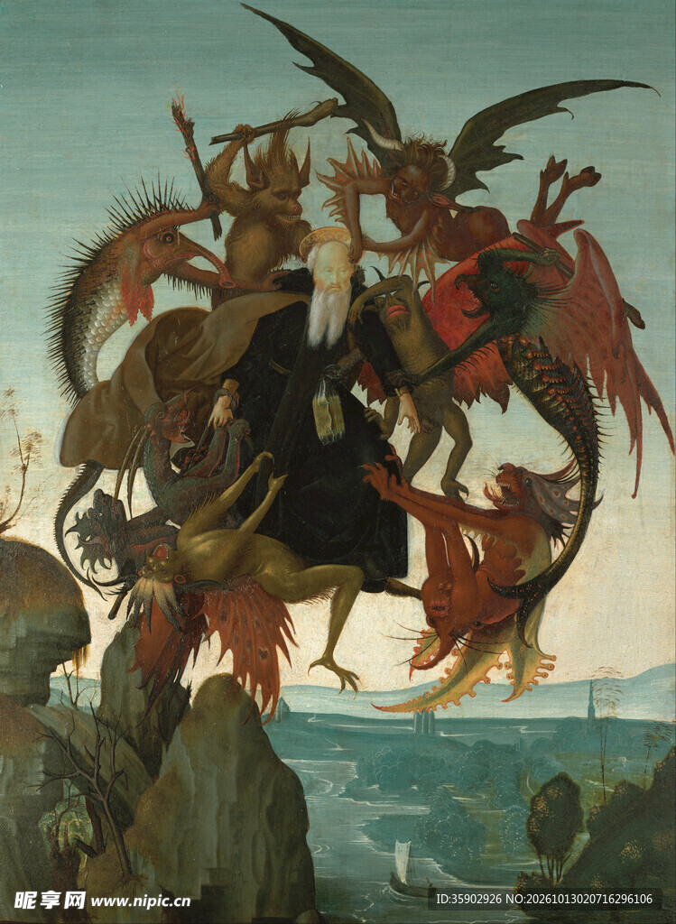 古典神话恶魔群像油画