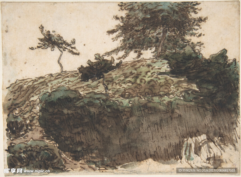 水墨写意山野小景