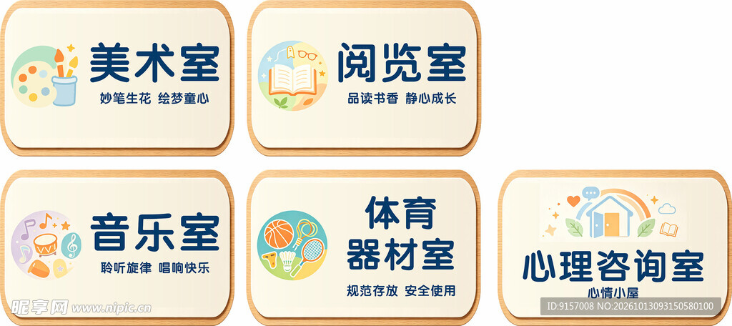 校园功能室卡通门牌