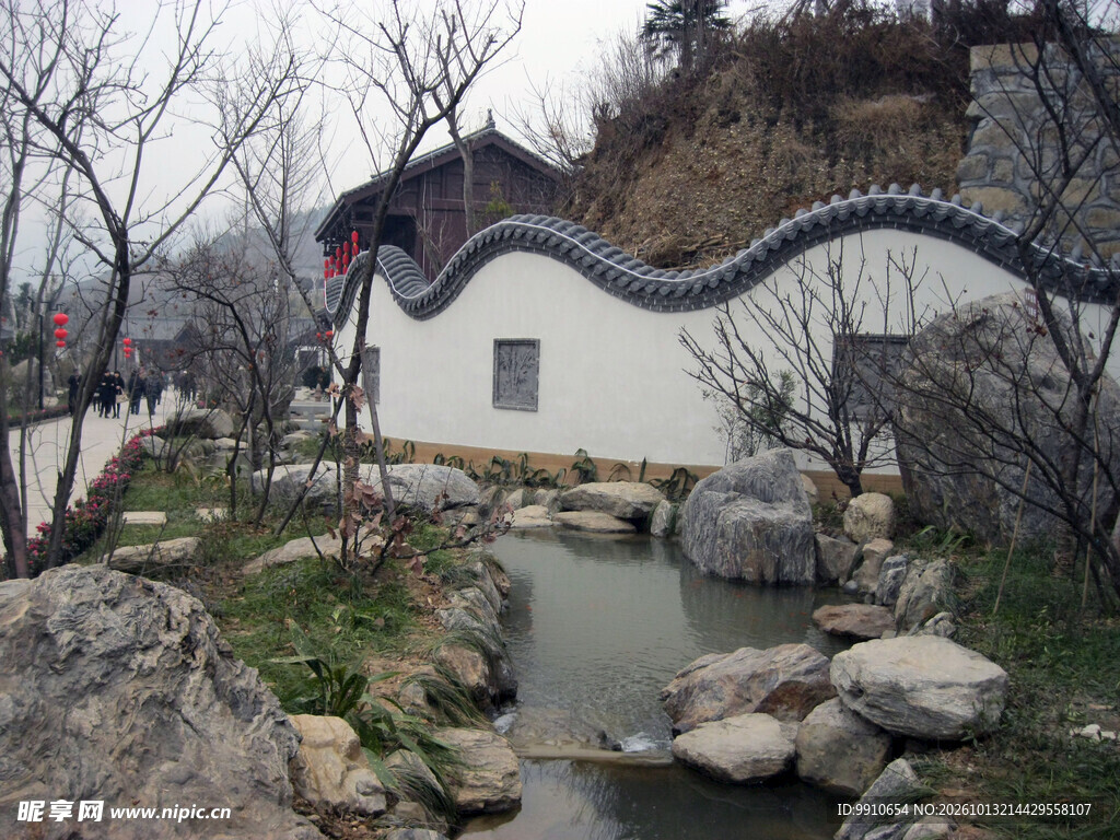 中式园林水景古建