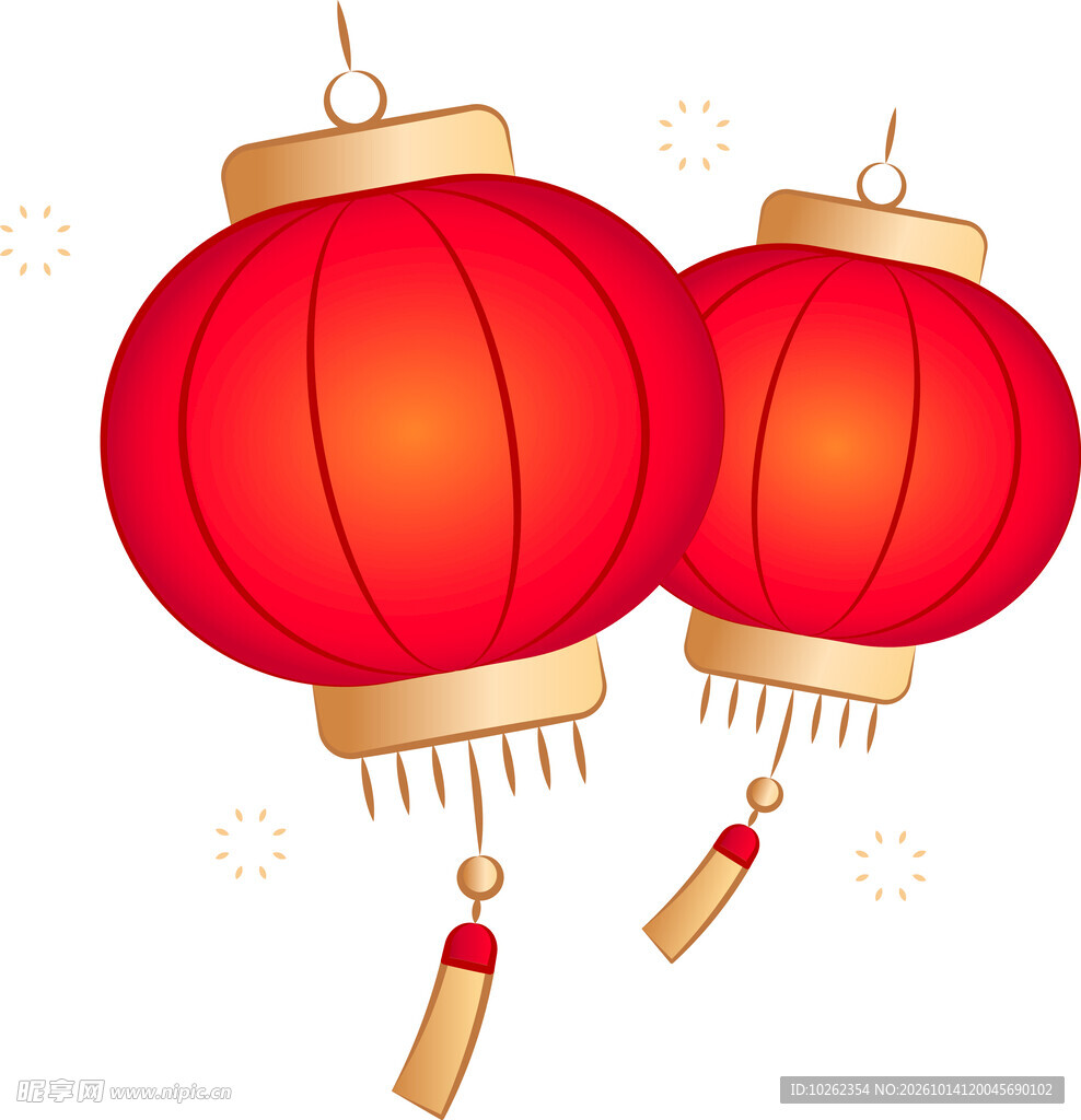 手绘喜庆红灯笼