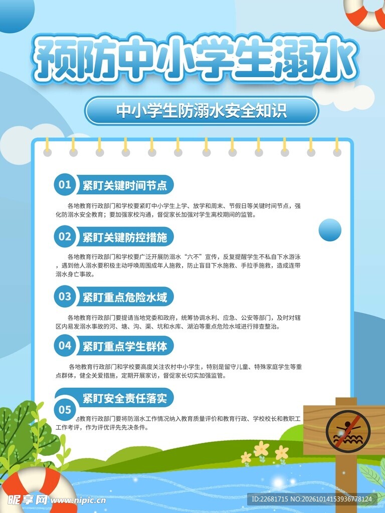 预防中小学生溺水海报