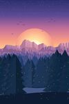 山林夜景插画
