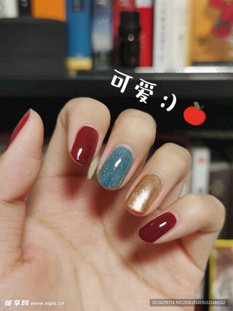 可爱多色美甲展示