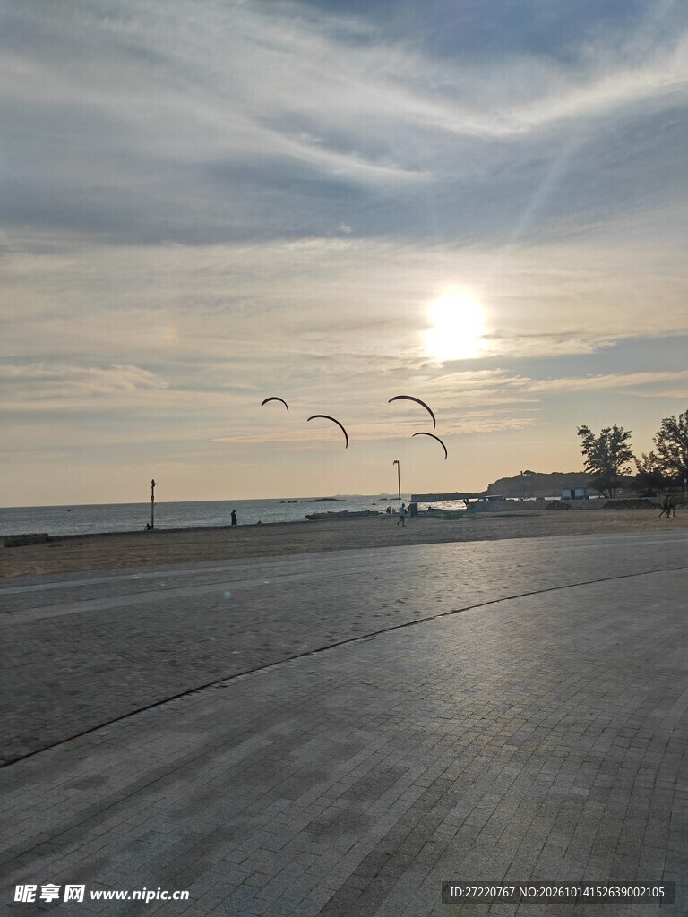 海滨日落风光 红海湾