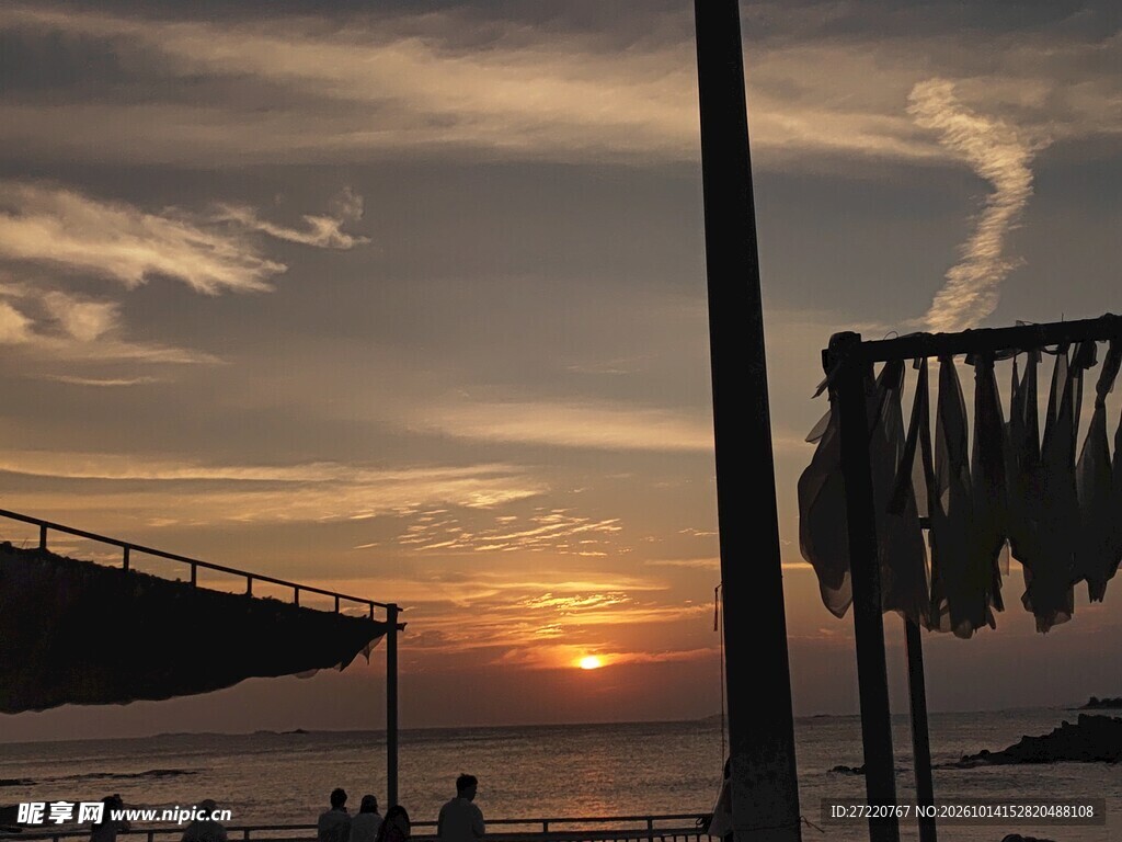 海边日落黄昏美景 红海湾