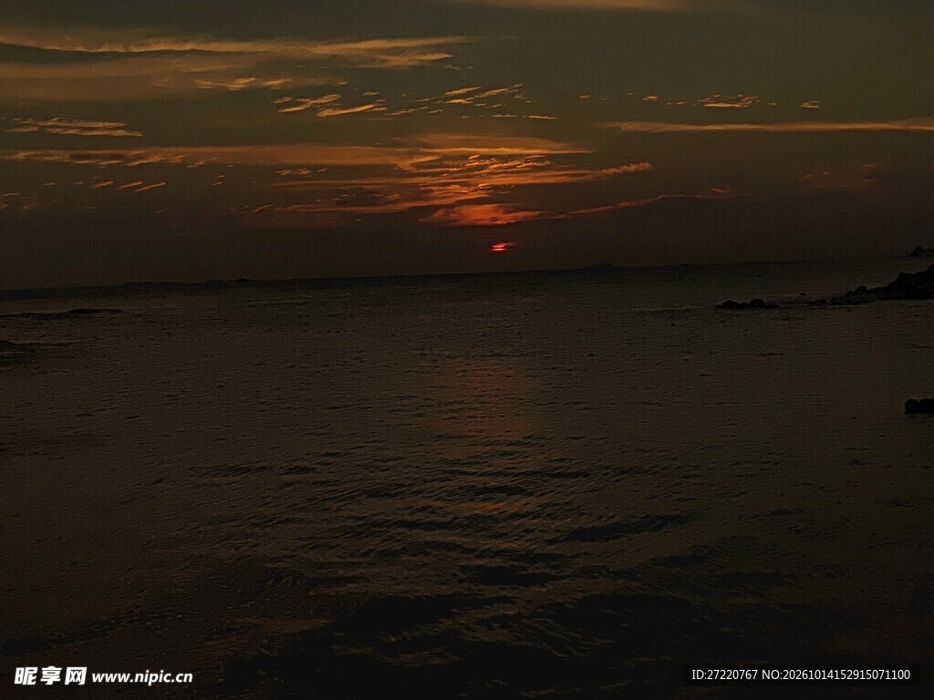 海上日落黄昏美景 红海湾