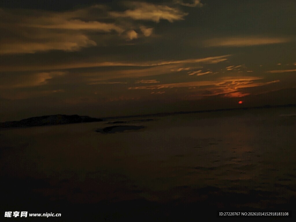 海上黄昏日落美景 红海湾