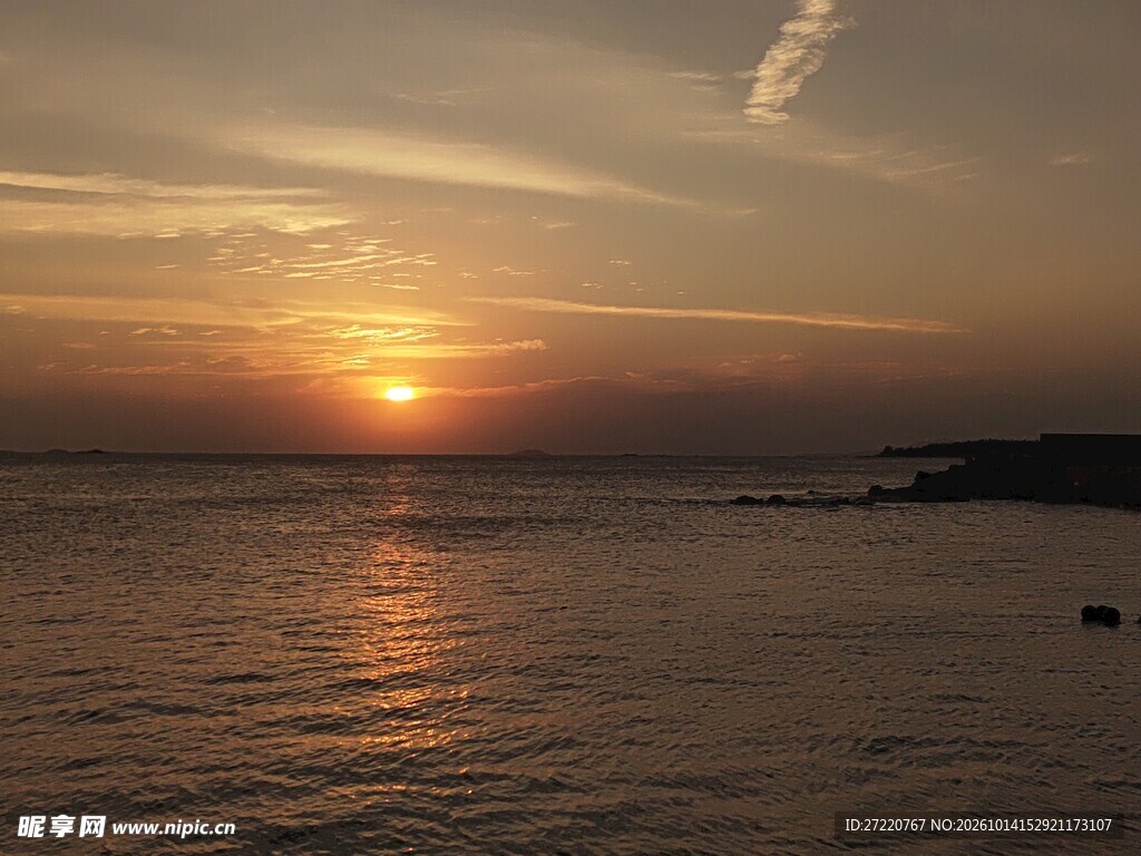 海面日落美景 红海湾