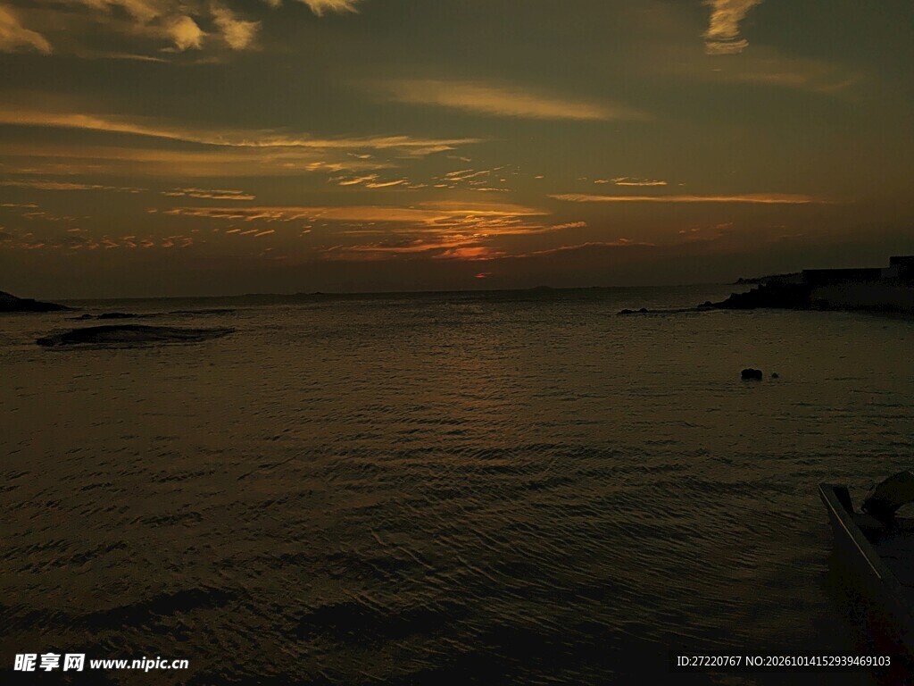 海上日落黄昏美景  红海湾