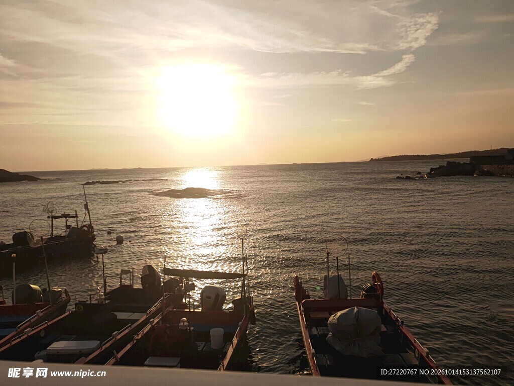 渔港日落美景 红海湾