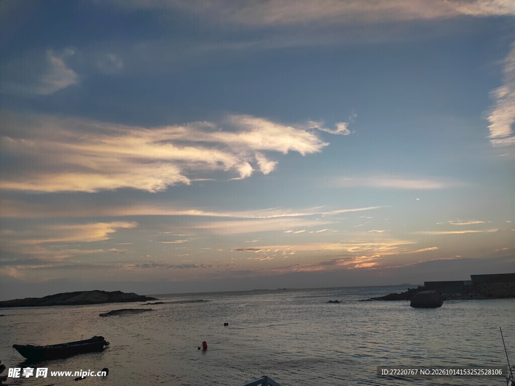 海边黄昏晚霞美景 红海湾