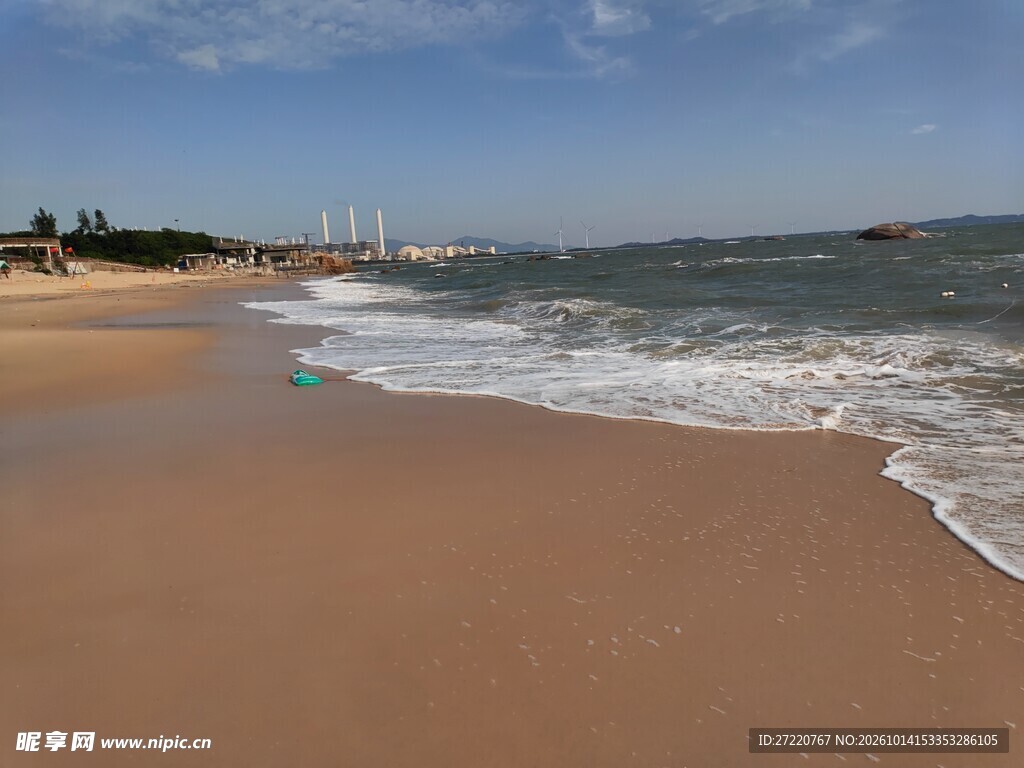 晴日海边沙滩风光 汕尾红海湾