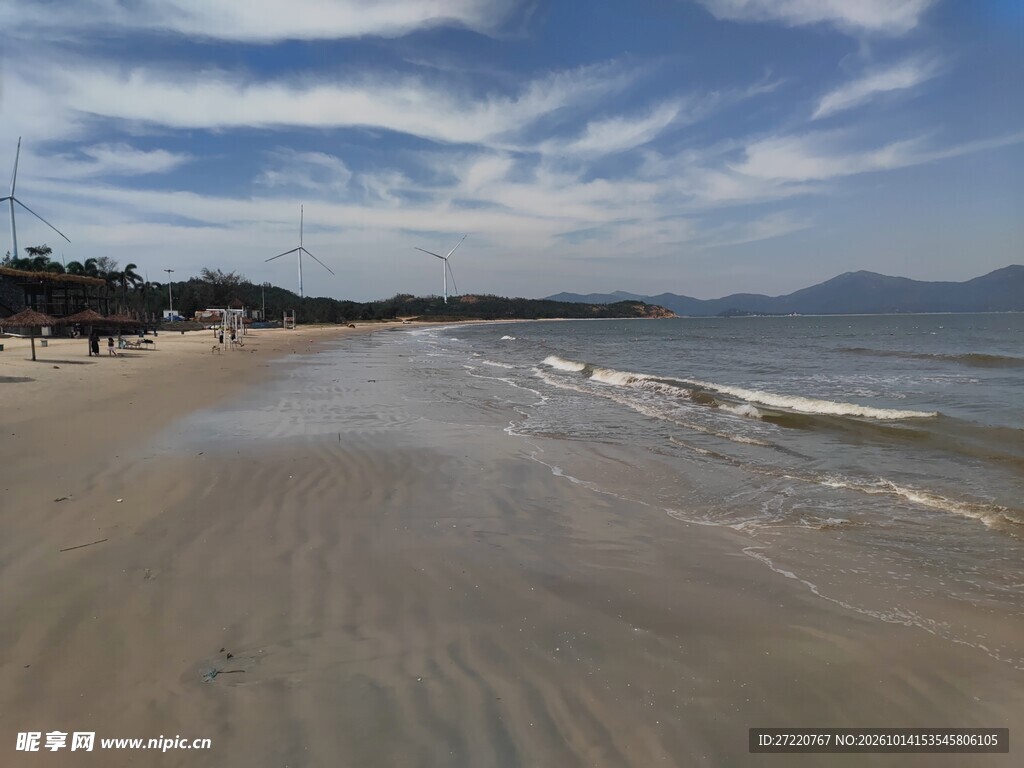 海滨沙滩自然风景 汕尾红海湾