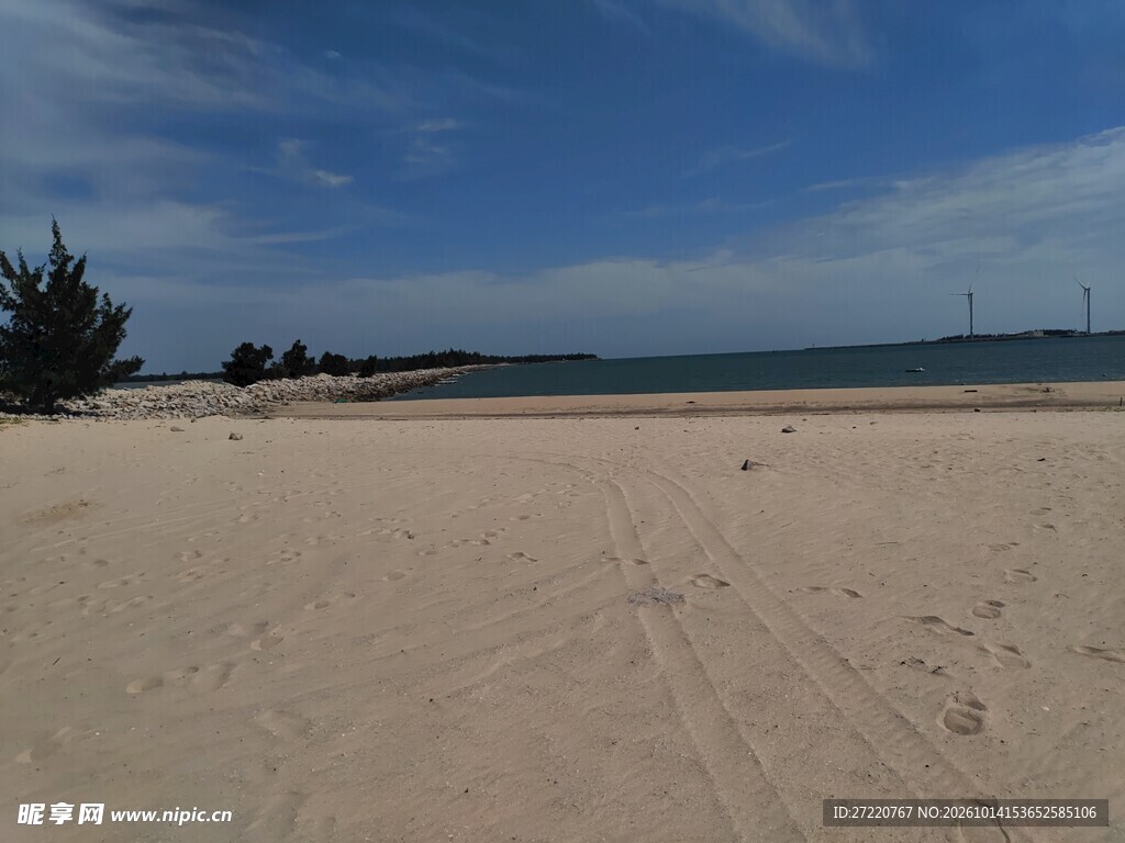 滨海沙滩自然风光 汕尾红海湾
