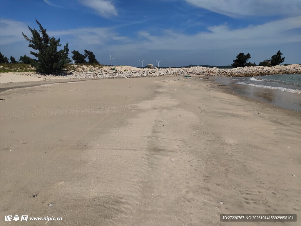 海滨沙滩晴朗风光 汕尾红海湾