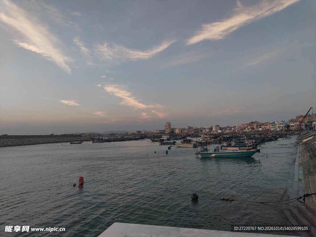 黄昏海港风光 汕尾红海湾