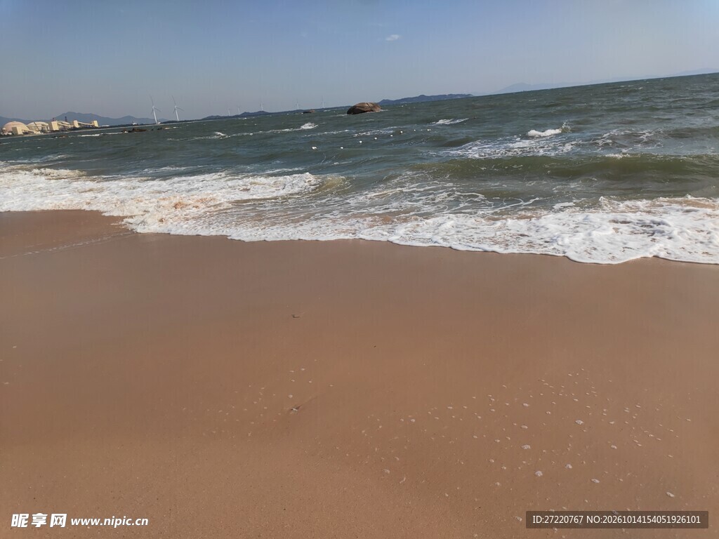 海滨沙滩海浪风光 汕尾红海湾