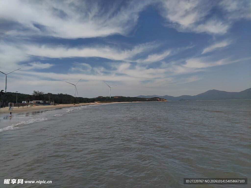 滨海沿岸海景风光 汕尾红海湾
