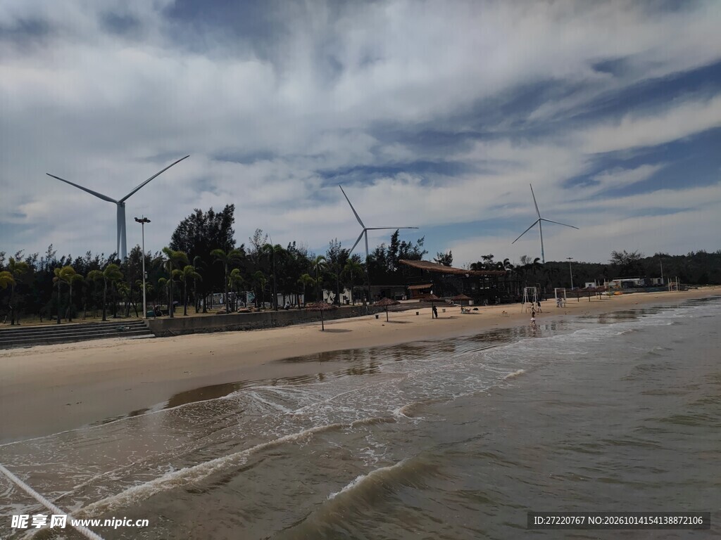 滨海滩涂风电风光 汕尾红海湾