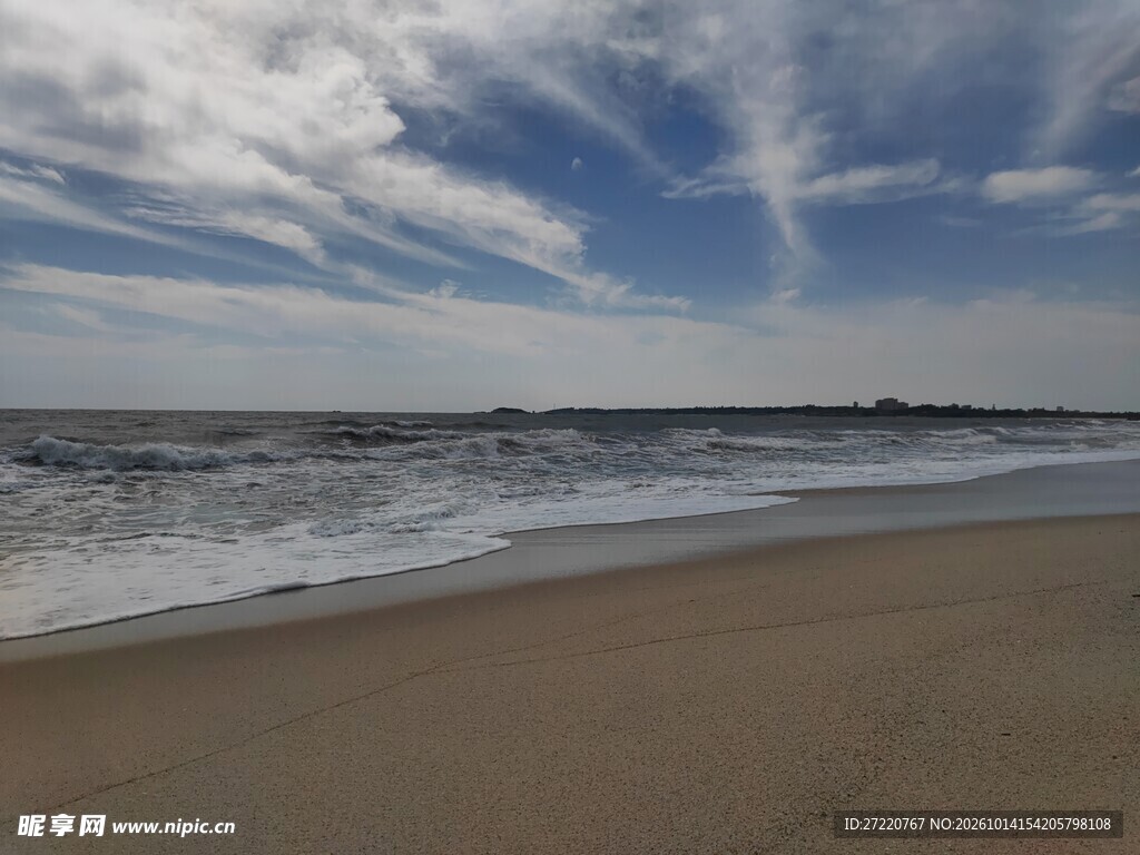 海岸沙滩海景风光 汕尾红海湾