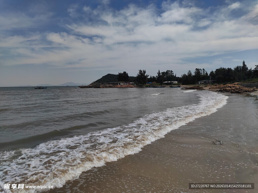 海岸沙滩自然风景 汕尾红海湾