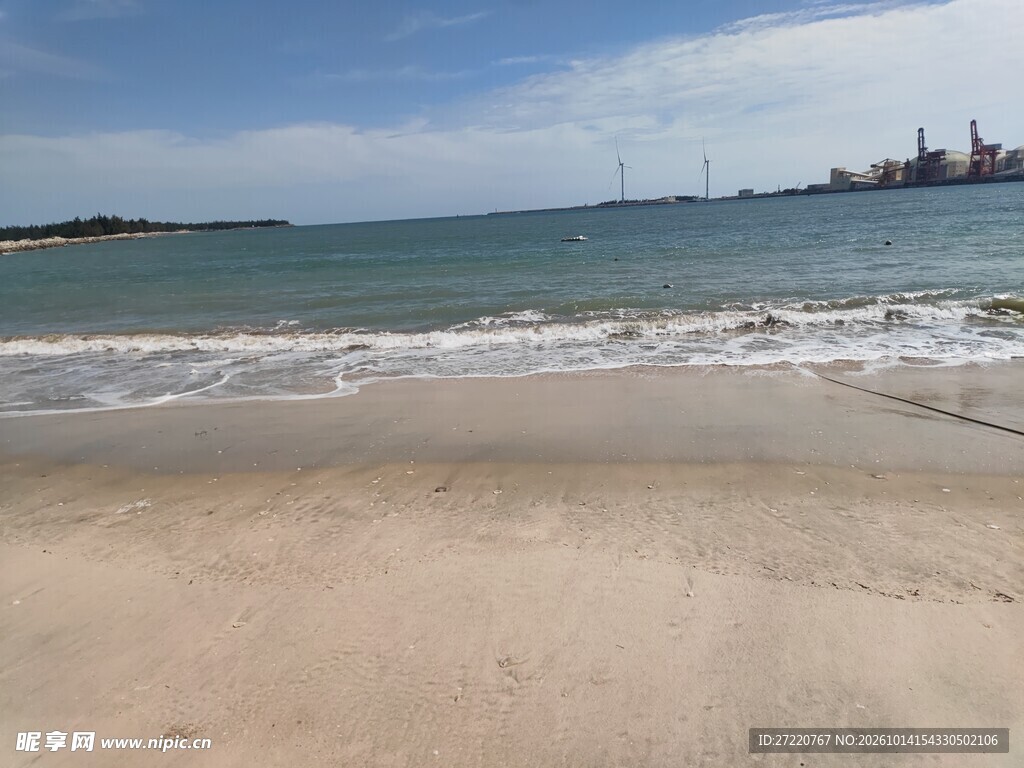 海滨沙滩晴朗海景 汕尾红海湾