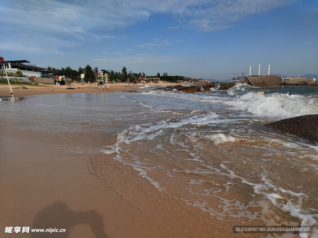海滨沙滩海浪风光 汕尾红海湾
