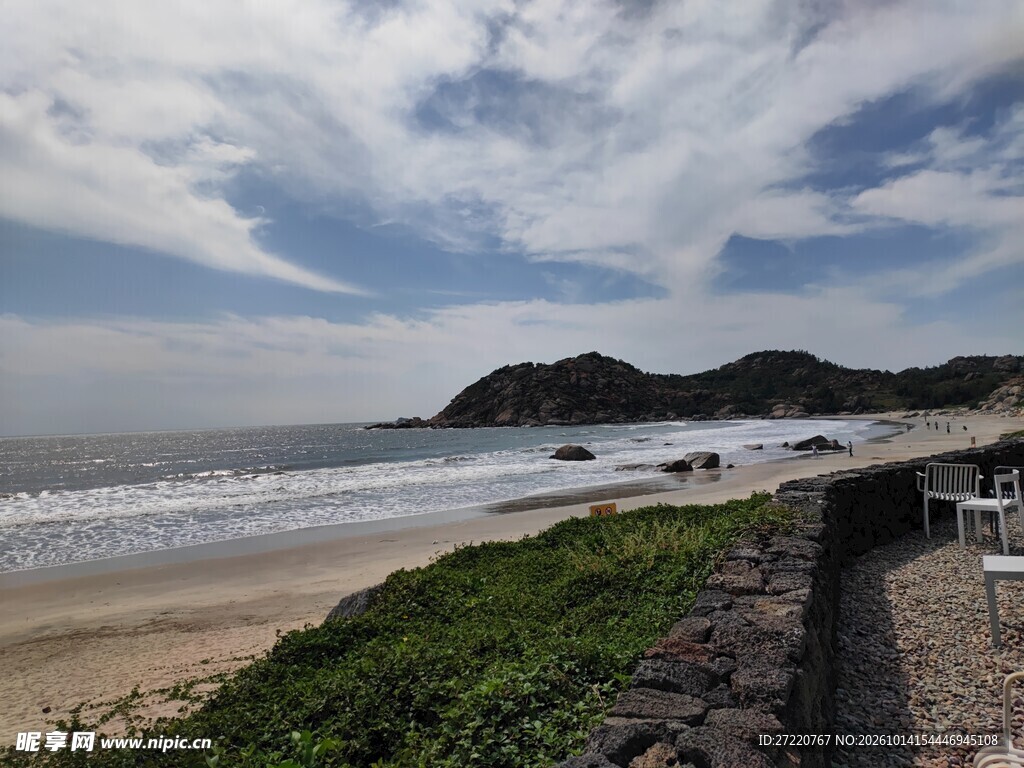 海滨沙滩自然风光 汕尾红海湾