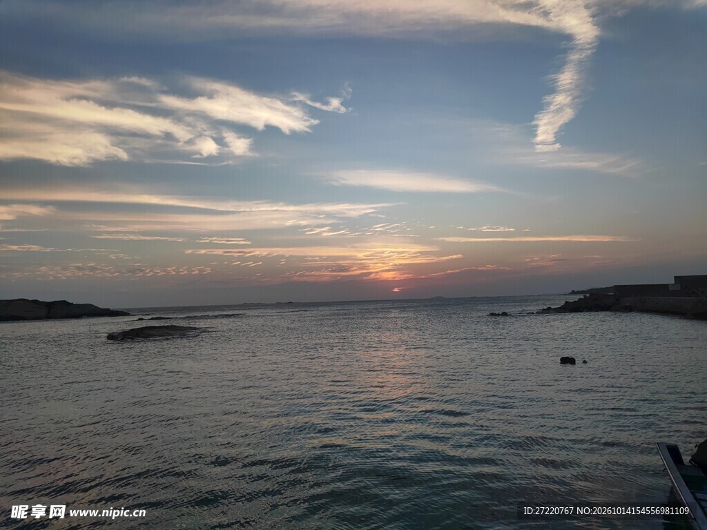海面黄昏日落美景 汕尾红海湾