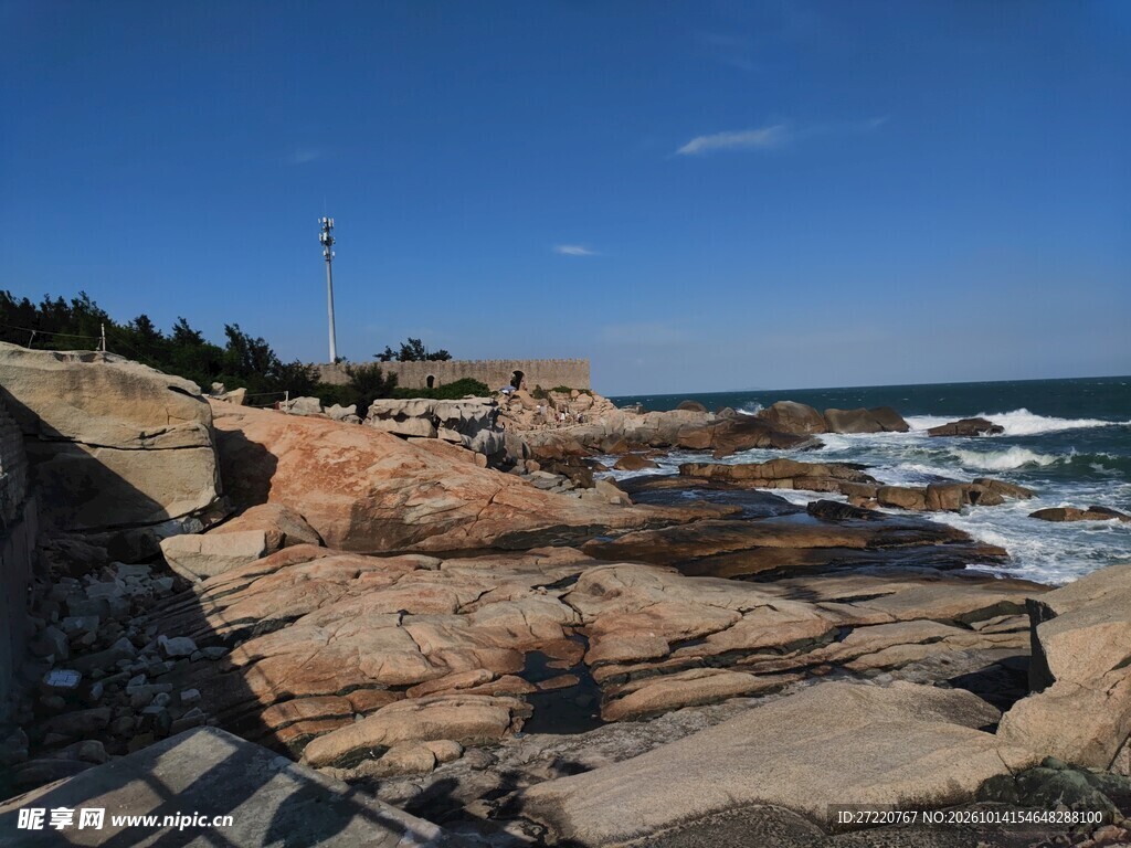 滨海礁石海岸风光 汕尾红海湾
