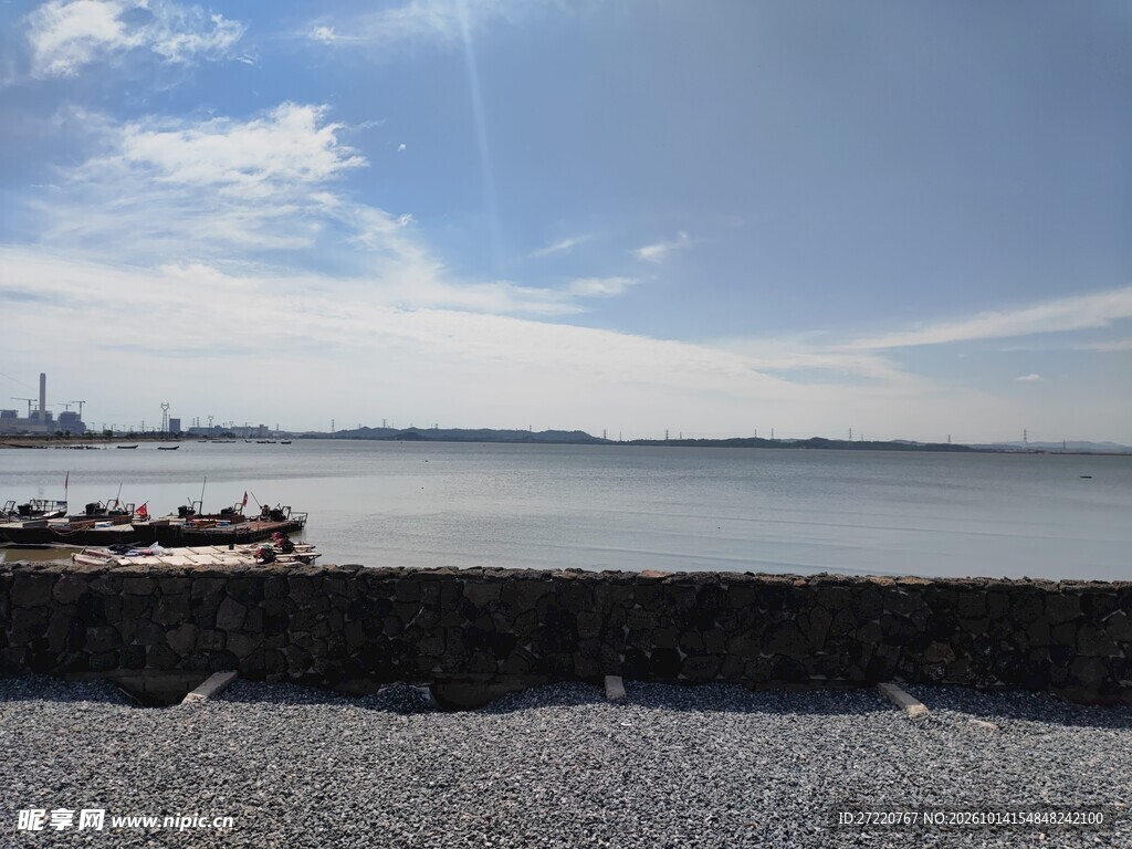 海边滩涂晴日风光 汕尾红海湾