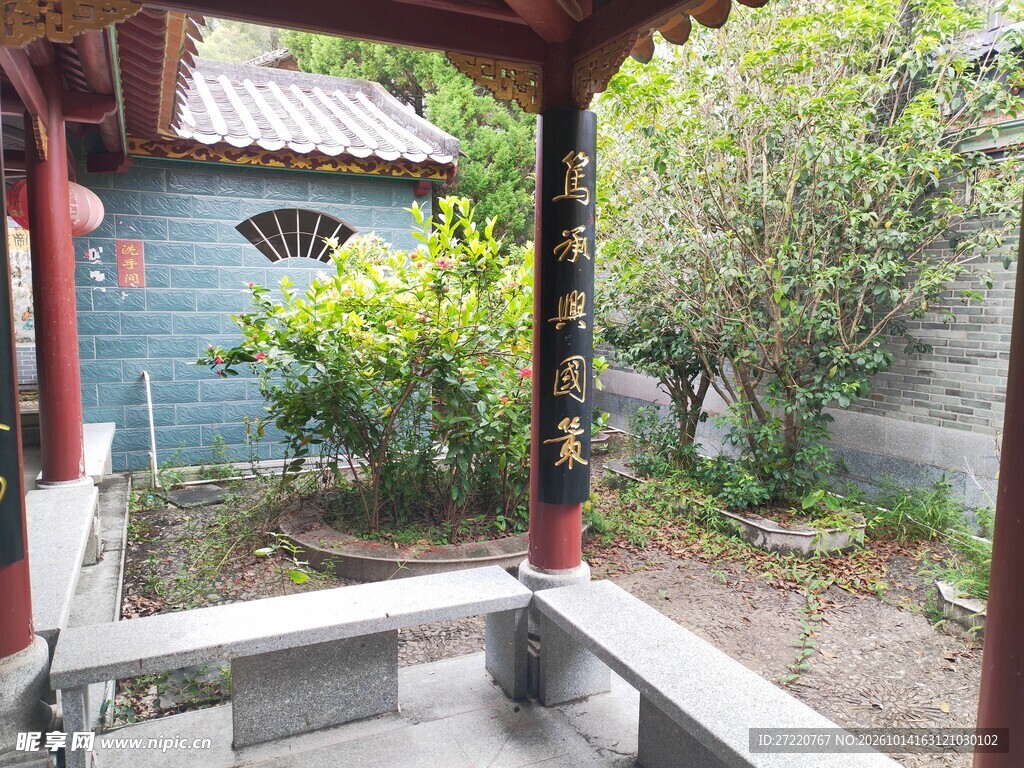 中式园林亭台小景