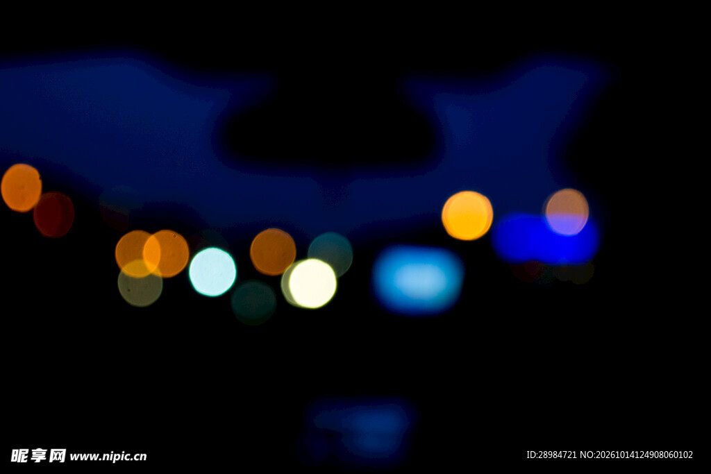 夜景虚化彩色光斑