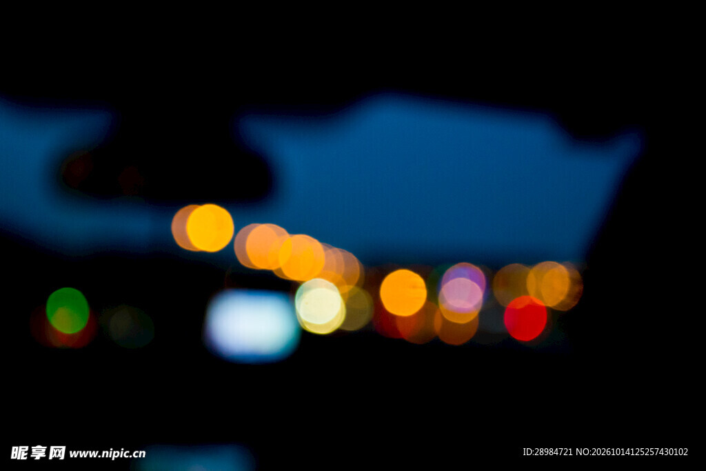 夜景虚化彩色光斑