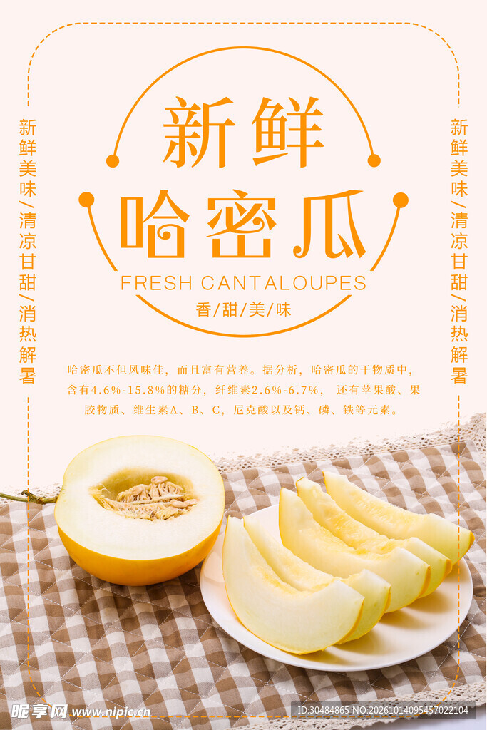 新鲜哈密瓜宣传海报