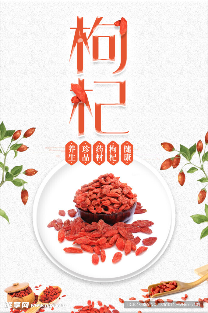 枸杞养生食材海报