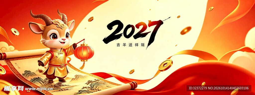 2027新春喜庆主题海报